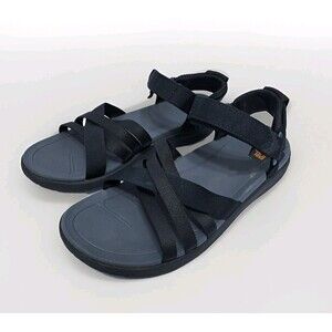 Teva Sanborn Strappy Sandals Women's Size 9 Hiking Outdoors Black Gray Trail